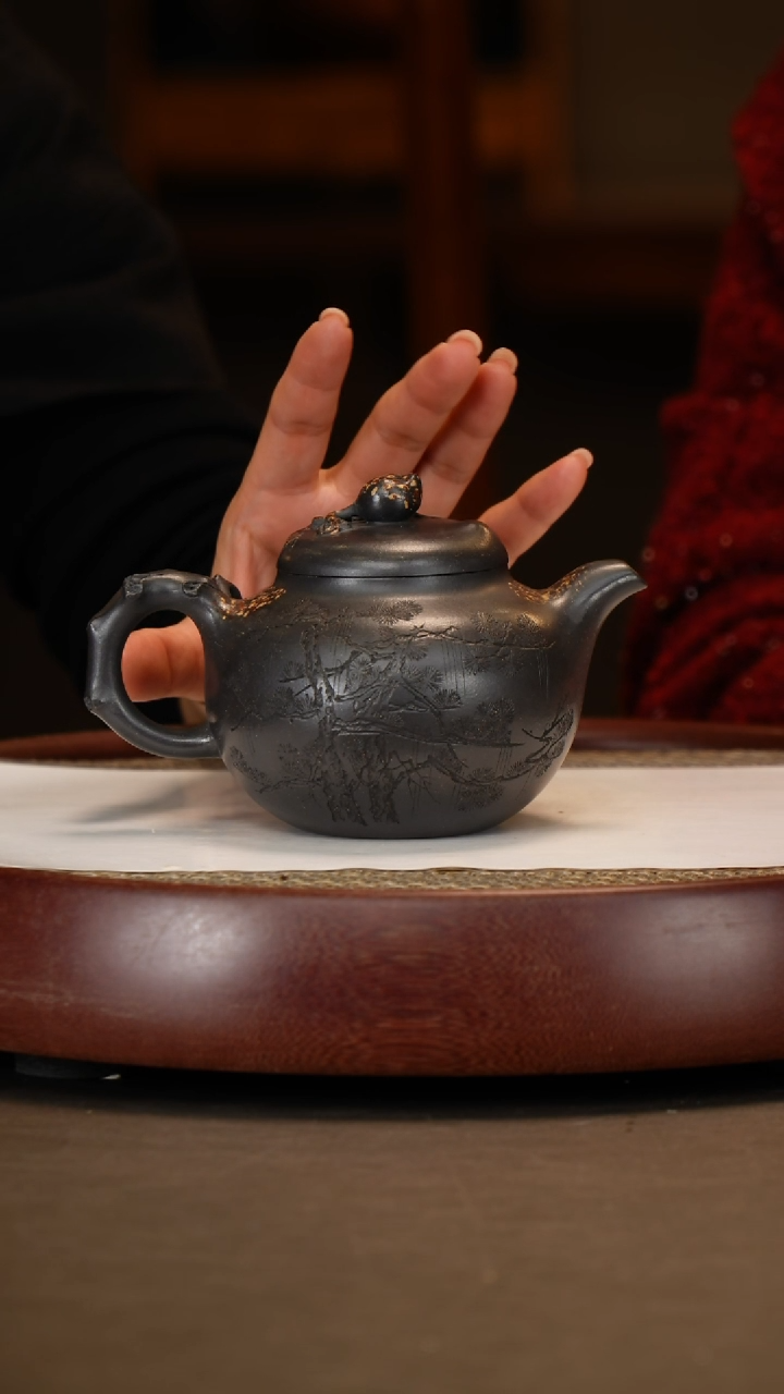 【闪购商品】紫砂茶壶【李玮】天青圣桃  390CC