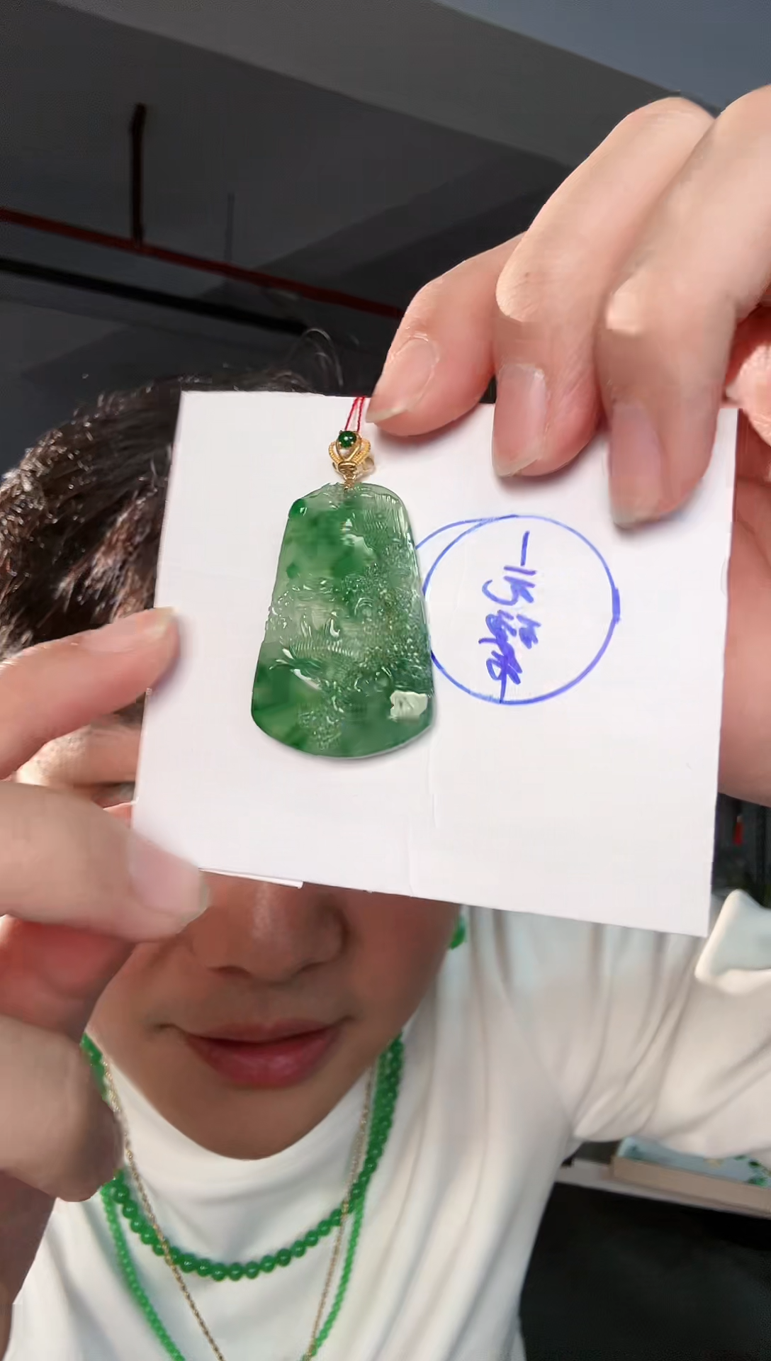 【闪购商品】翡翠颈饰18K金镶嵌缅料A货翡翠/支持复检/一件