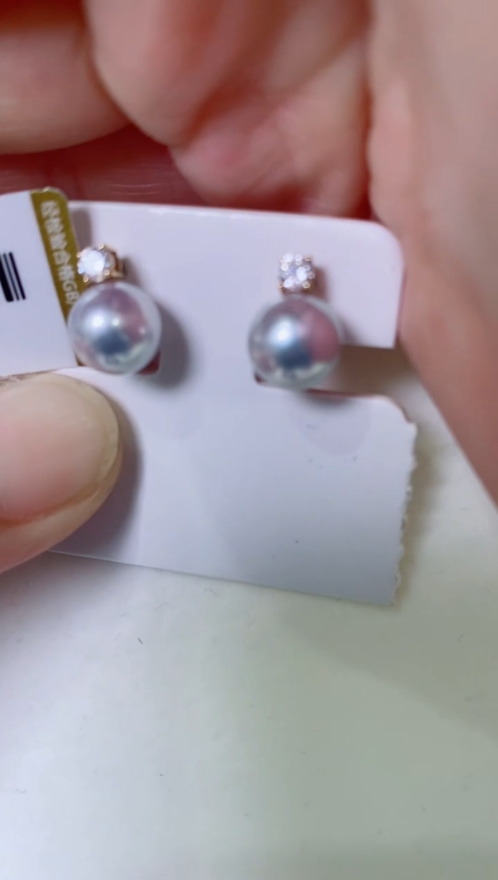18K金镶嵌LL海水珍珠珍珠耳饰@@c581