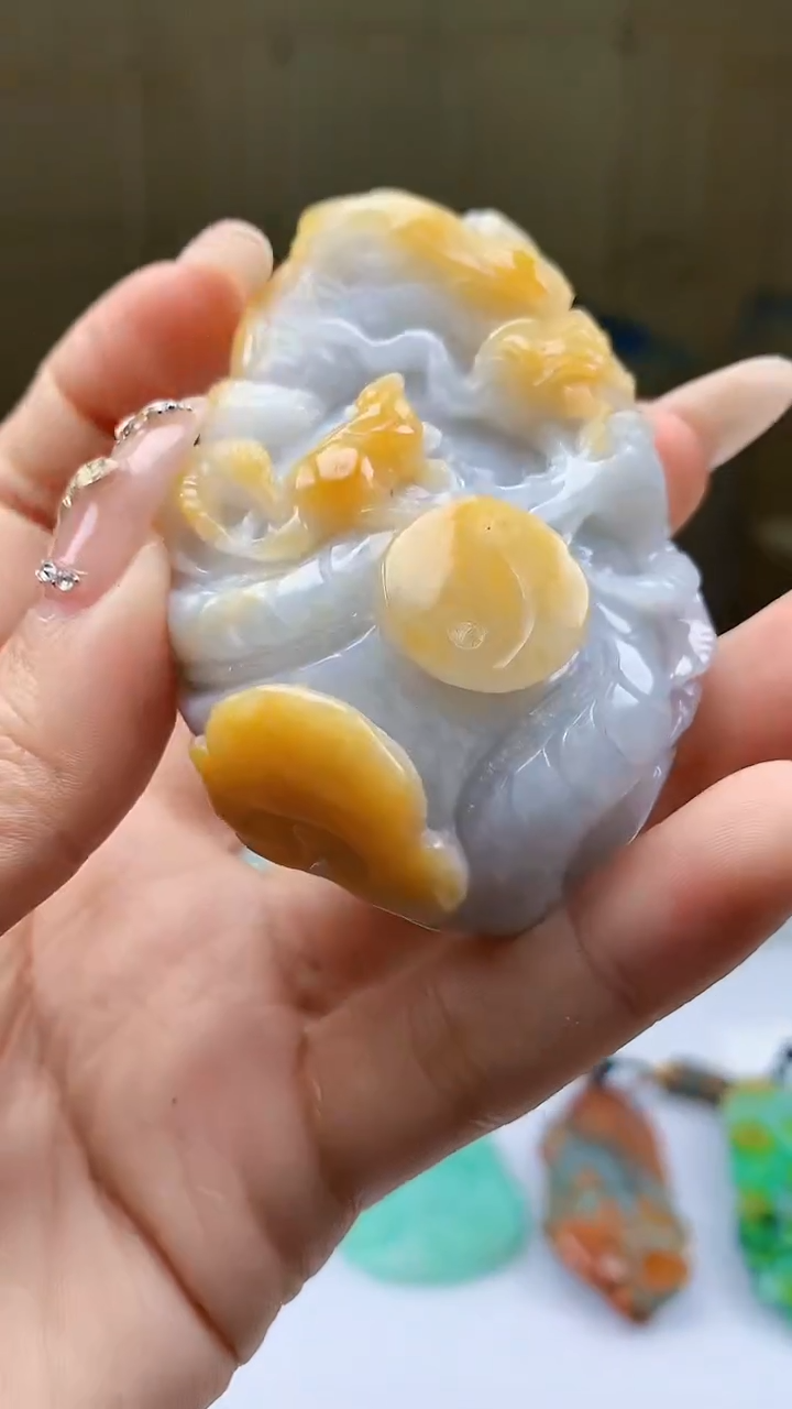 【闪购商品】定制翡翠未镶嵌5155ty-毛货挂件97