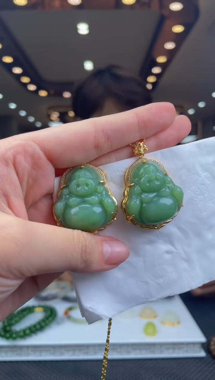 【闪购商品】定制和田玉银S925镶嵌天然和田玉多样性发其一