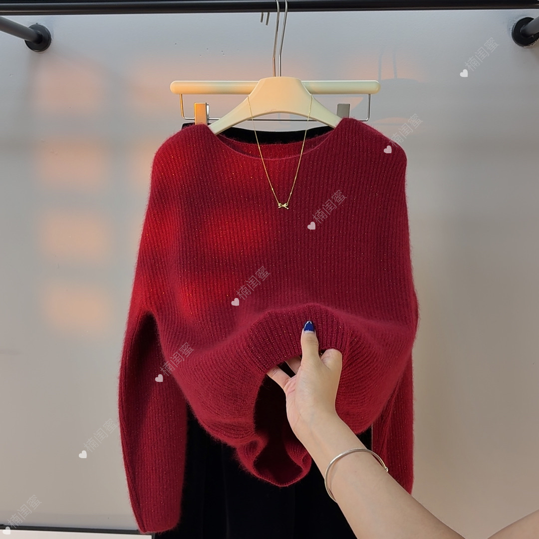 【山羊绒 澳洲进口 Baby Cashmere】一字领时尚洋气韩版显瘦-楠闺蜜