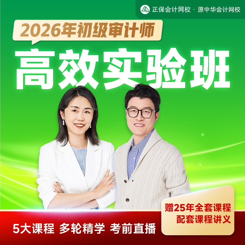 【26初级审计师】正保会计网校2026初级审计师高效实验班AI题刷刷