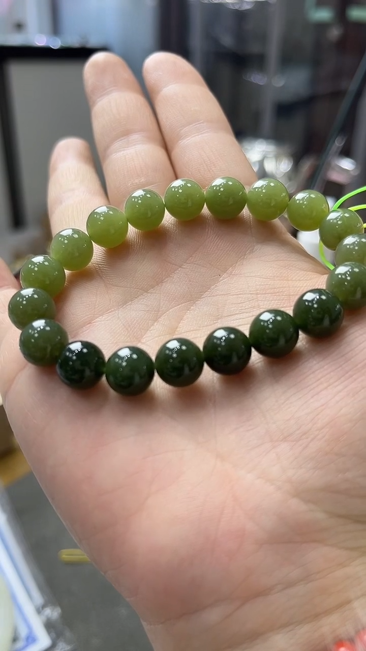 【闪购商品】和田玉手链未镶嵌渐变手串10mm