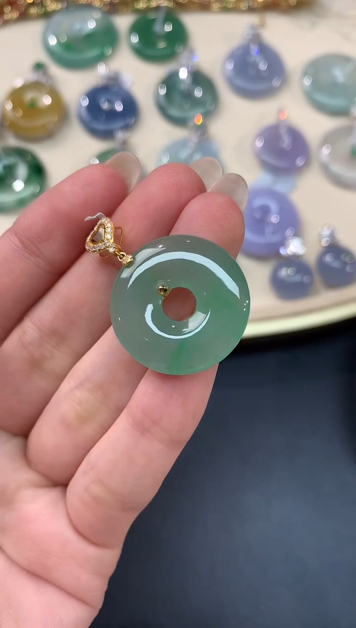 【闪购商品】翡翠吊坠(不含链)18K金镶嵌A224|3800多样性发一件