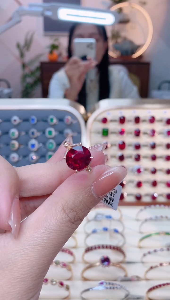 【闪购商品】碧玺18K金戒指18K金镶嵌1