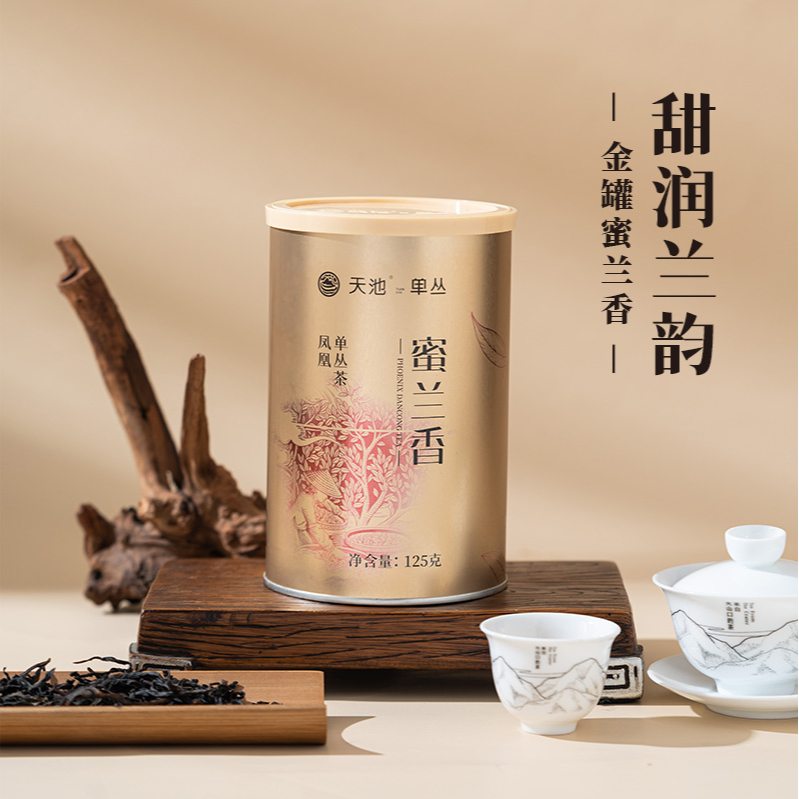 天池茶业凤凰单丛茶金罐系列蜜兰香单枞春茶罐装茶叶125g