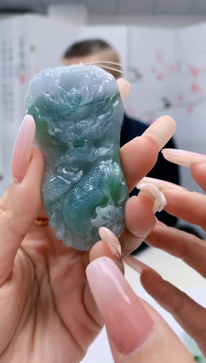 【闪购商品】定制翡翠未镶嵌1502lr-毛货挂件78