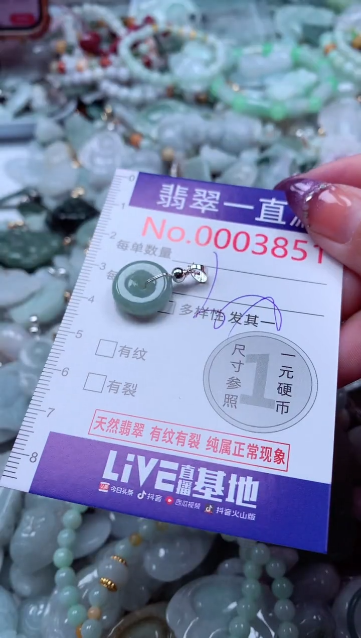 翡翠未镶嵌吊坠(不含链)3851