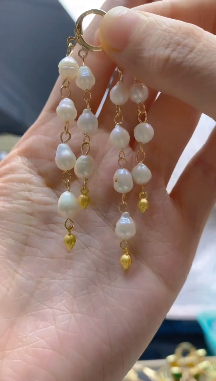 【闪购商品】淡水珍珠耳饰合金198珍珠饰品