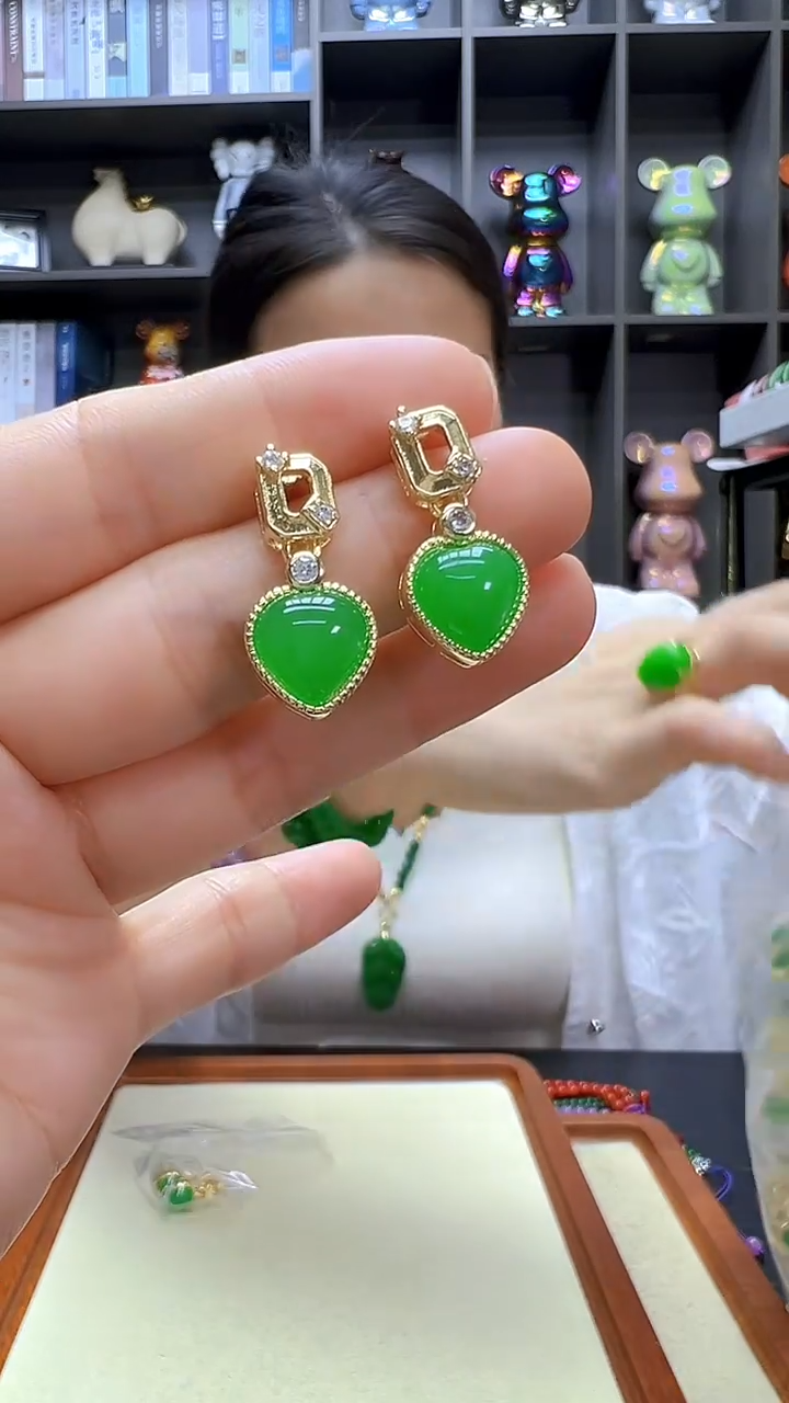 翡翠14K金镶嵌颈饰丹丹diy劲饰