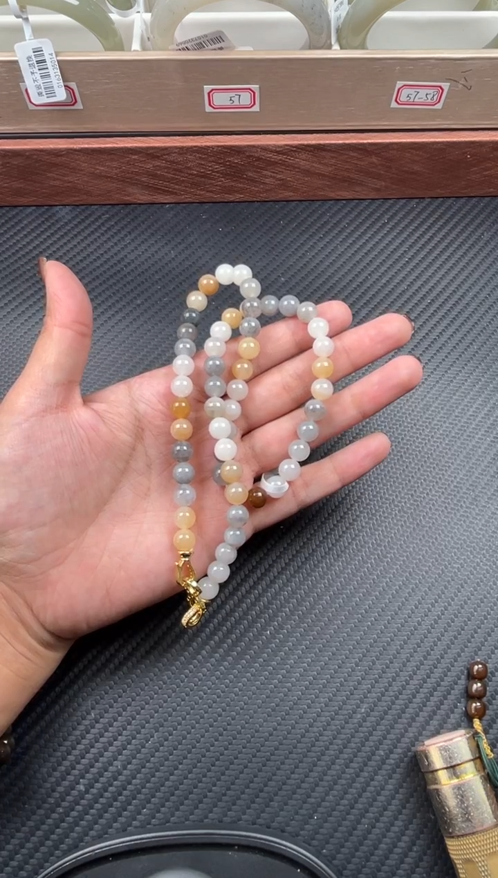 项链未镶嵌和田玉且末金山微色差妈妈链卡8