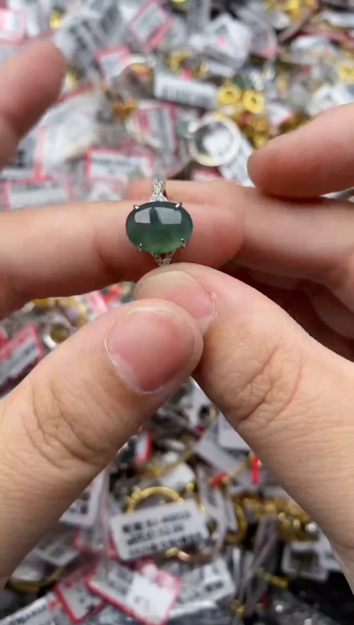 【闪购商品】翡翠戒指银S925镶嵌4444---4