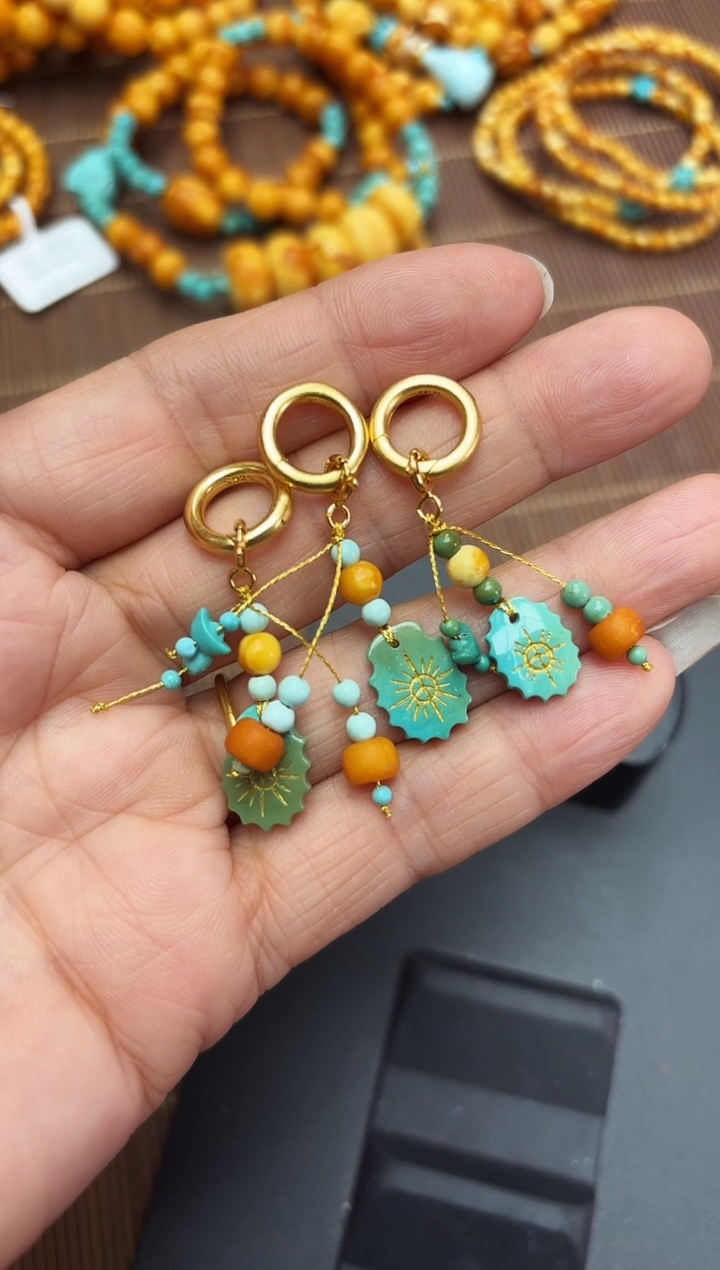 【闪购商品】绿松石挂饰未镶嵌松石DIY挂饰多样性发其中一件