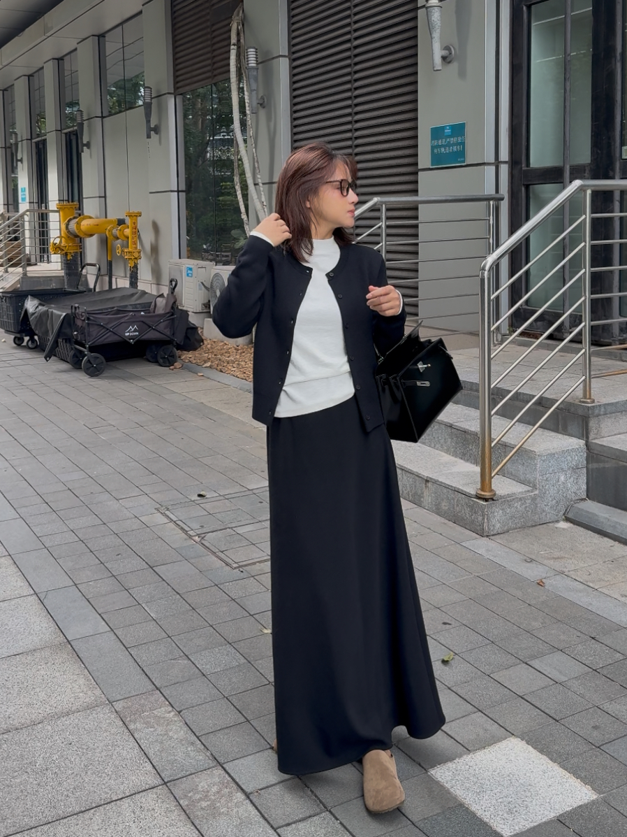 秋冬季毛针织衫针开衫外套织女短款针织衫网红通勤纯色圆领时尚