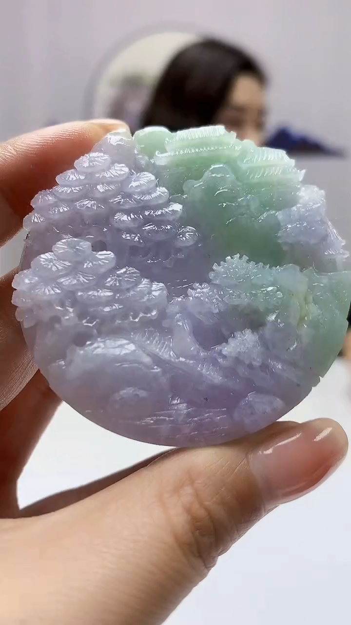 【闪购商品】定制翡翠未镶嵌4829ms-毛货挂件山水162