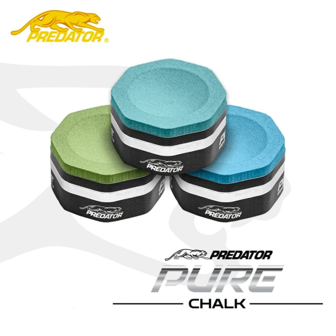 PREDATOR美洲豹PURE系列高端台球巧克粉蓝色绿色细腻粉质