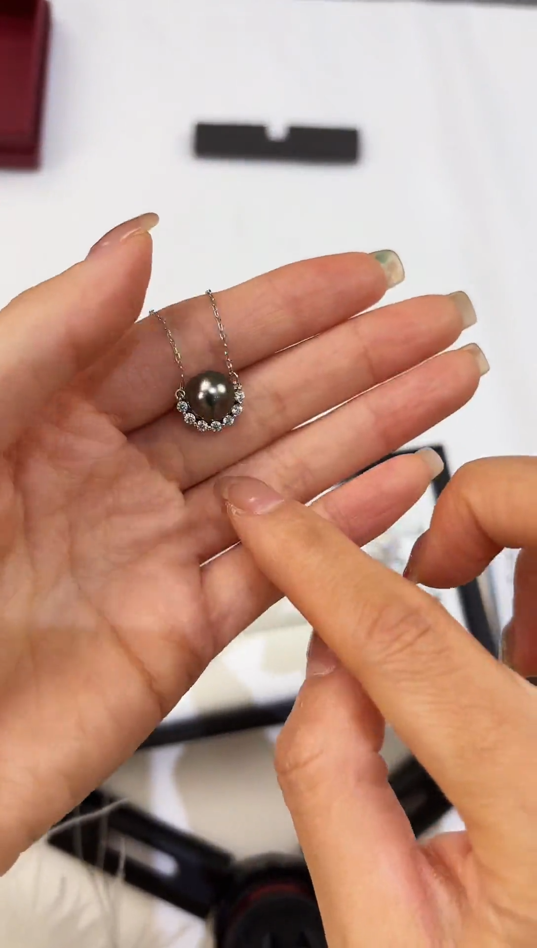 银S925镶嵌吊坠(赠链)海水珍珠银款海水大溪地珍珠吊坠