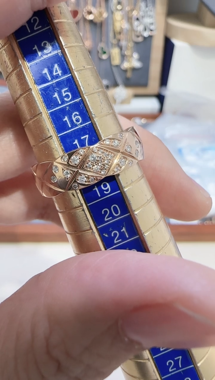 【闪购商品】天然钻石戒指/指环18K金镶嵌戒指18号