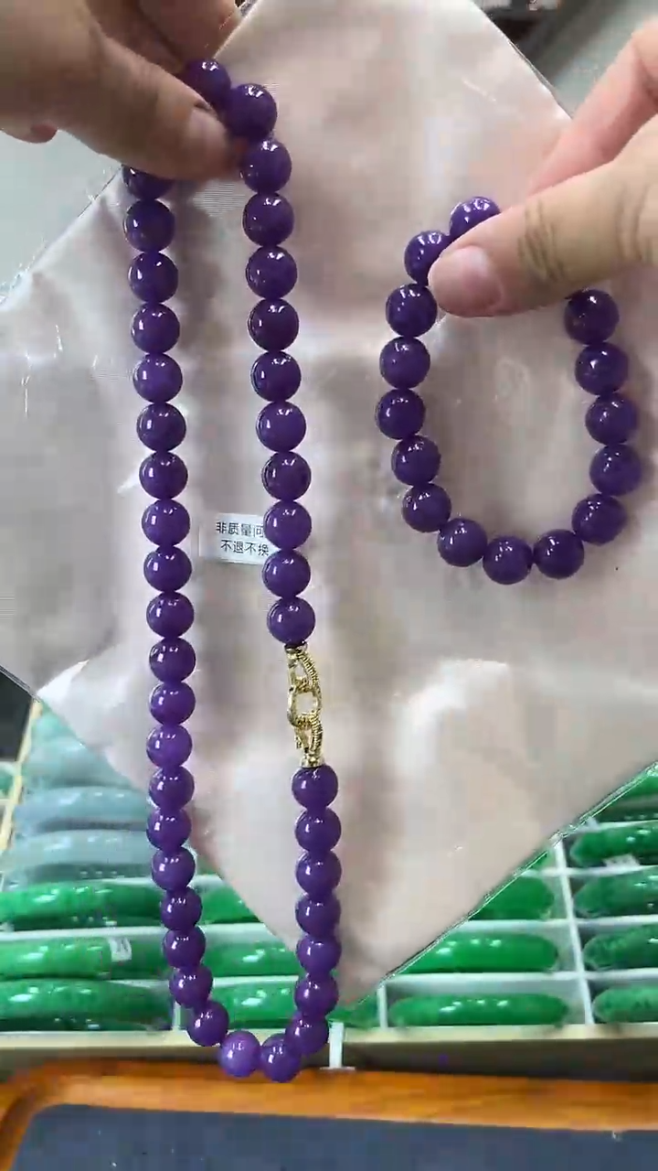 【闪购商品】砖雕闪82 dw紫项链+手串