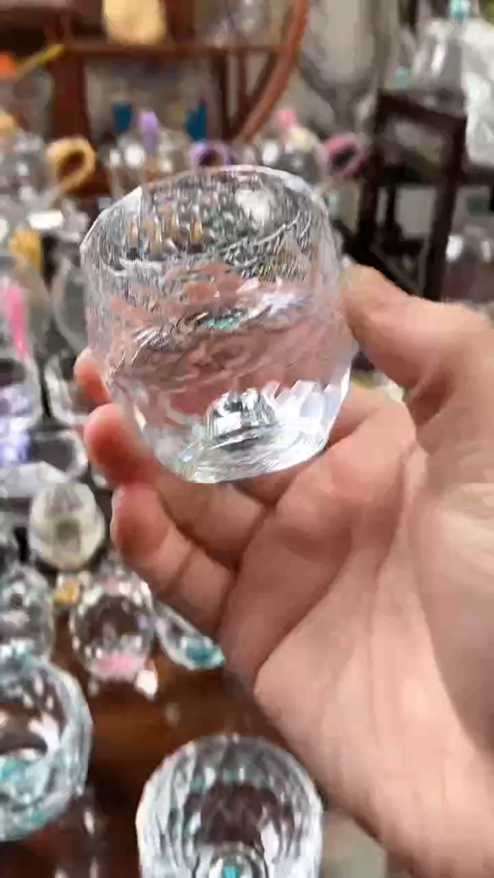 【闪购商品】玺宴新款水晶大多面茶碗2个装绿松石