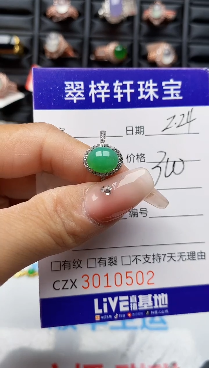 【闪购商品】翡翠戒指银S925镶嵌0502