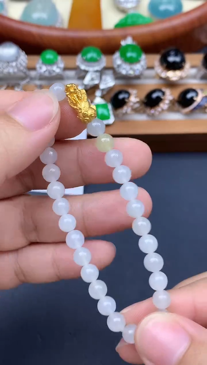 足金镶嵌手链翡翠296-中国好珍宝