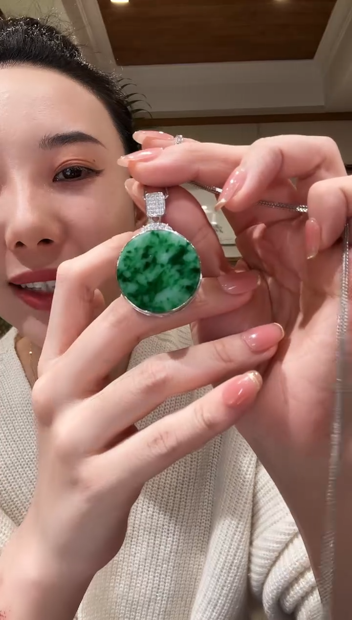 【闪购商品】翡翠颈饰银S925镶嵌国风