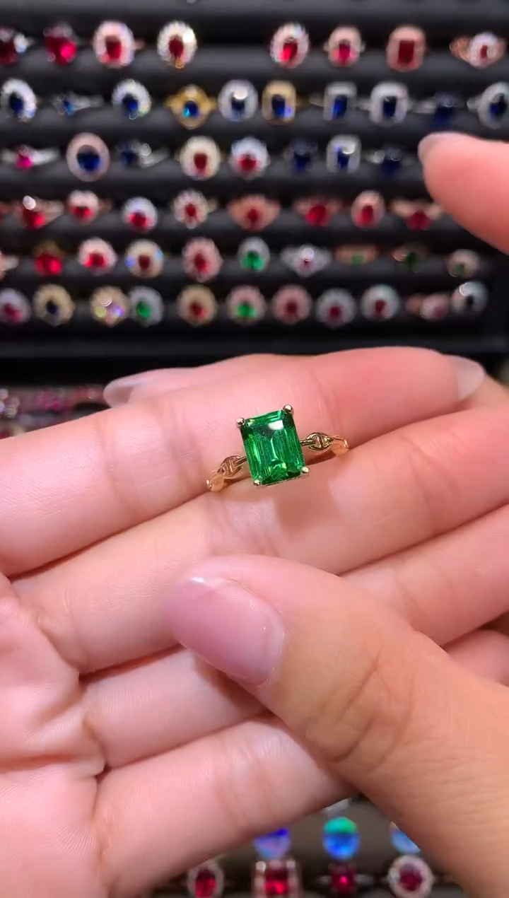 【闪购商品】透辉石戒指银S925镶嵌79