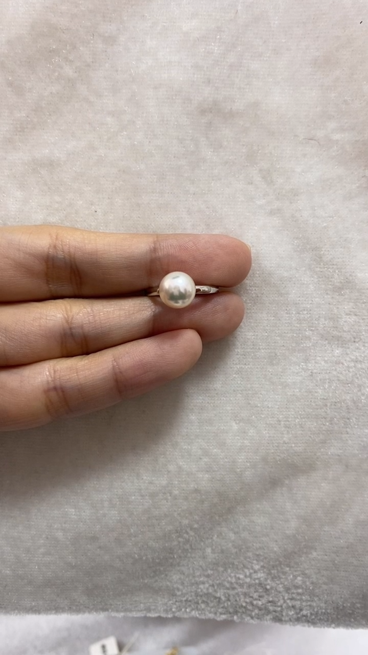 【闪购商品】海水珍珠戒指银S925镶嵌海水珍珠戒指