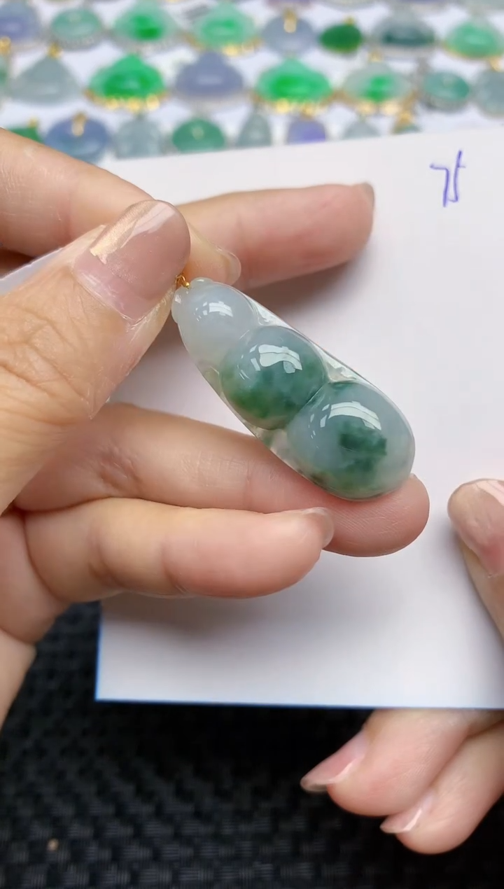 【闪购商品】翡翠颈饰18K金镶嵌天然A货翡翠 75