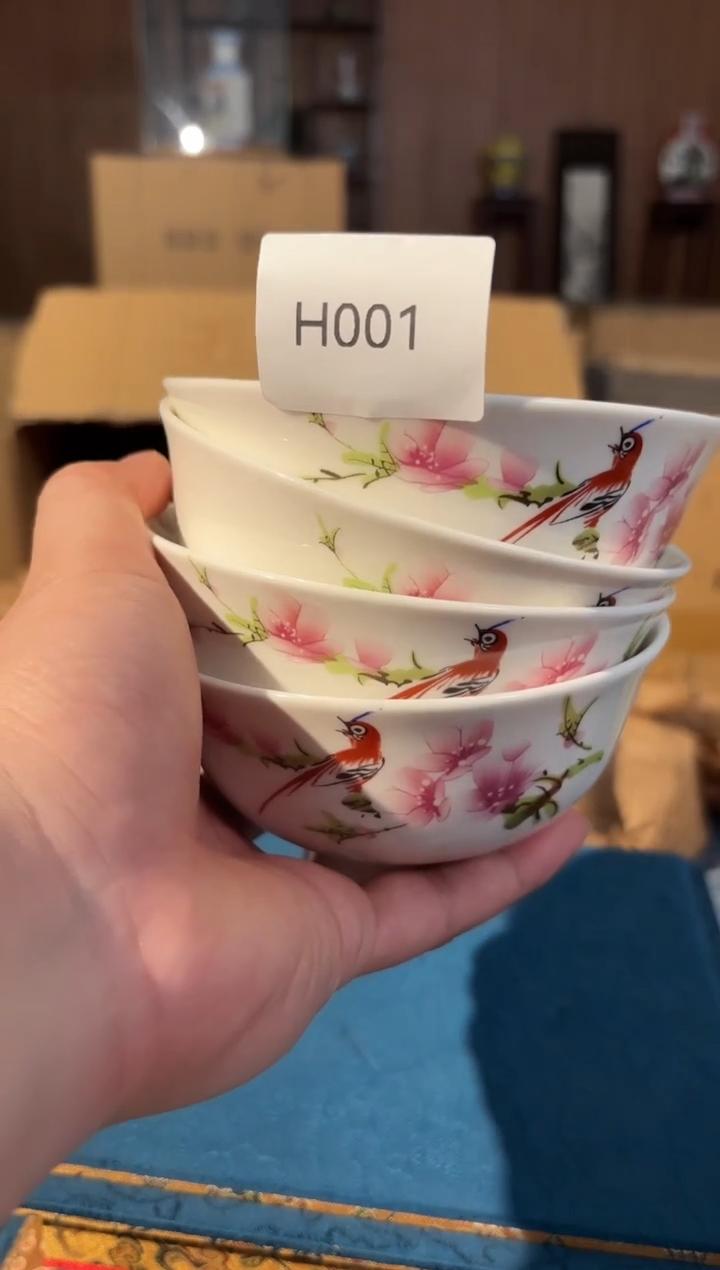 摆件陶陶瓷米饭碗4个