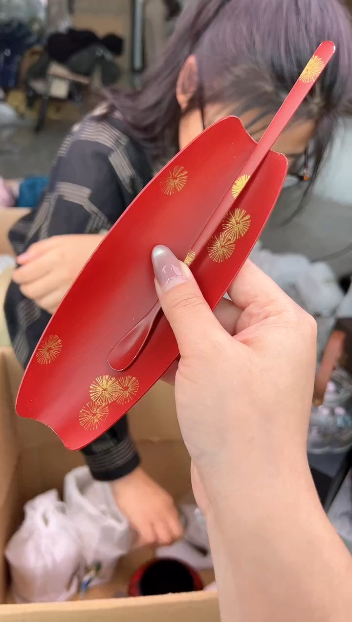 大漆茶则  红金      