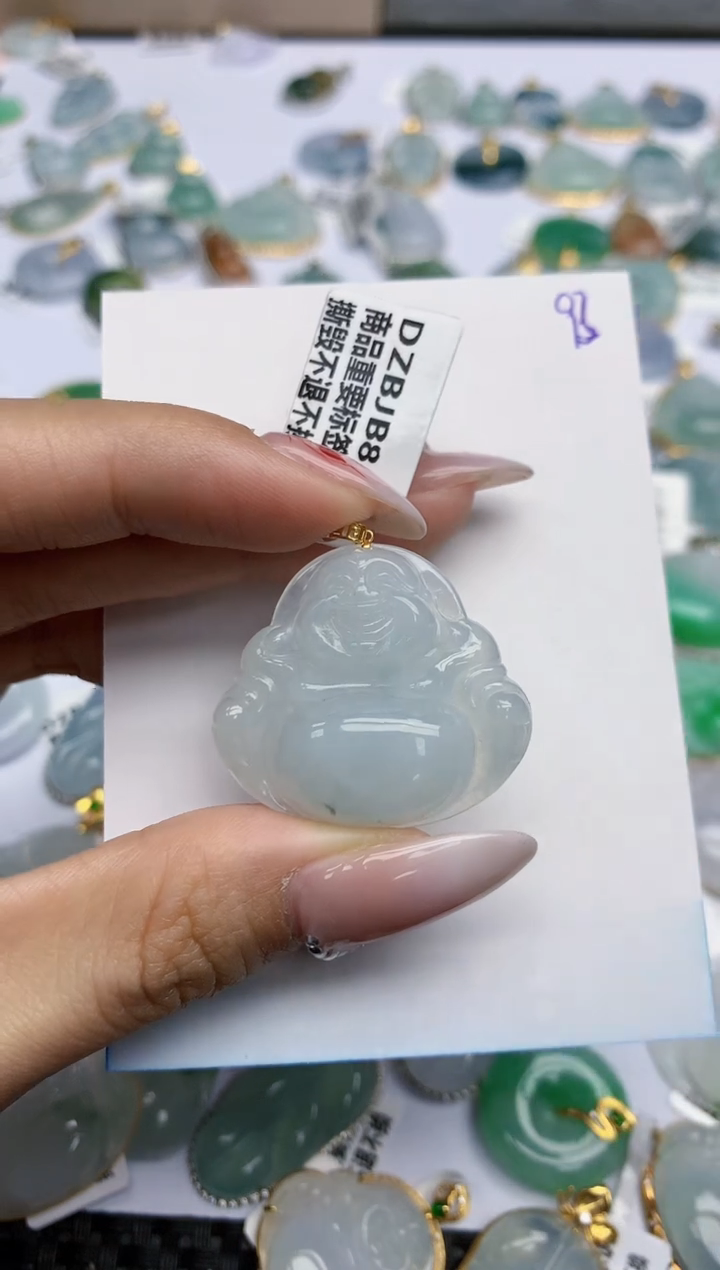 【闪购商品】翡翠颈饰18K金镶嵌天然翡翠A货
