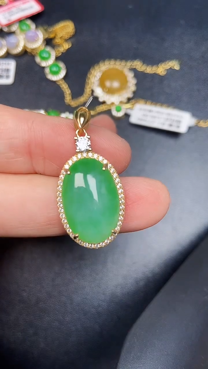 银S925镶嵌戒指翡翠3360