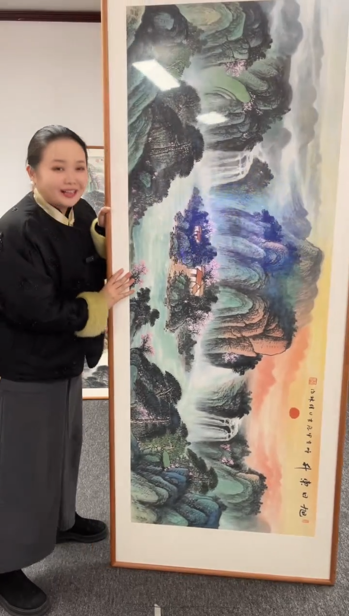 【闪购商品】国画旭日东升210*80刘佳林手写手绘作品