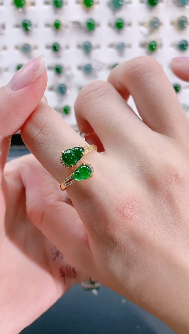 【闪购商品】翡翠戒指银S925镶嵌天然翡翠