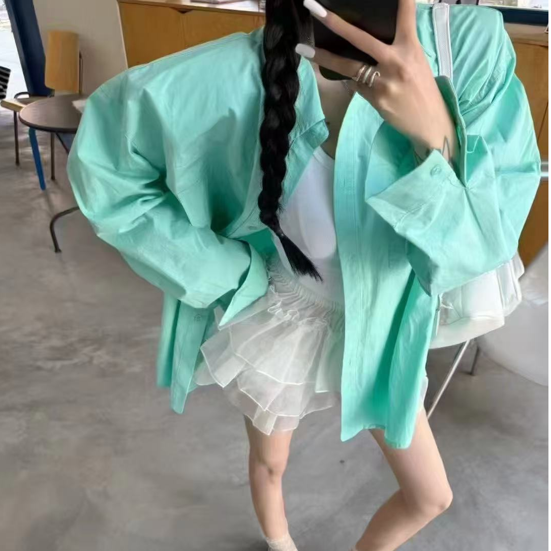 大娜小众~韩货时尚洋气百搭长袖衬衫
