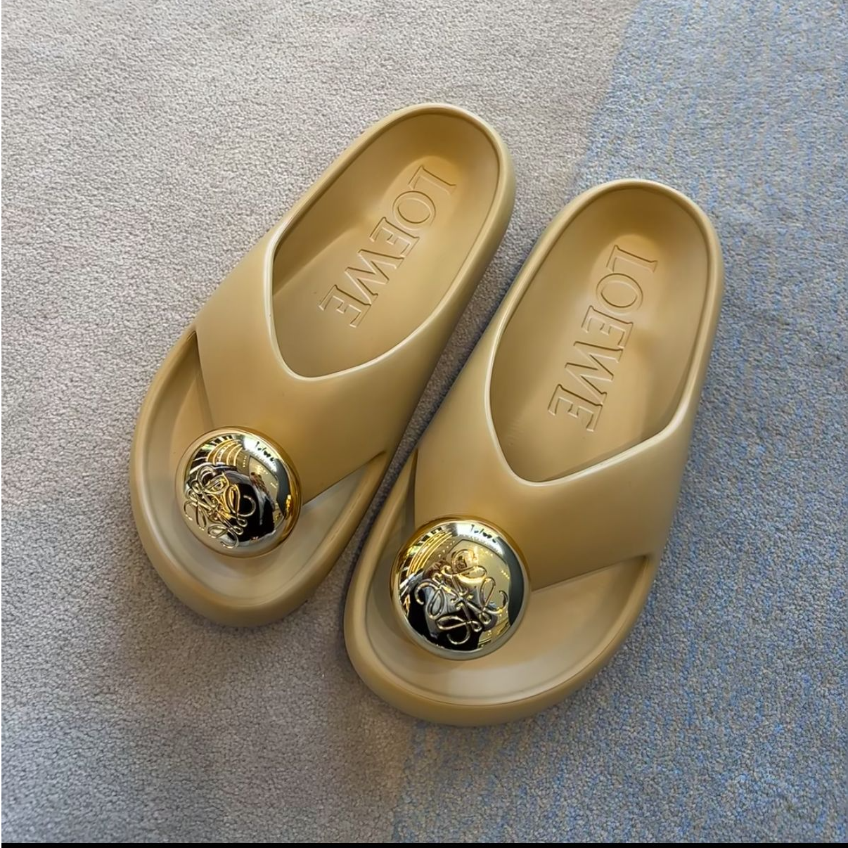 未使用 LOEWE/罗意威 罗意威姜黄色人字拖 38