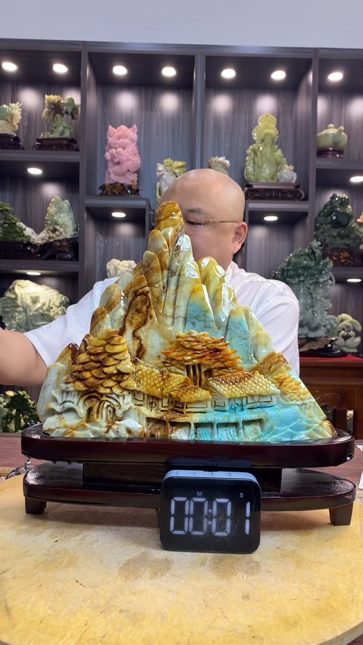 玉山 玉岫岩料手工雕刻摆件居家装饰送礼一物一图