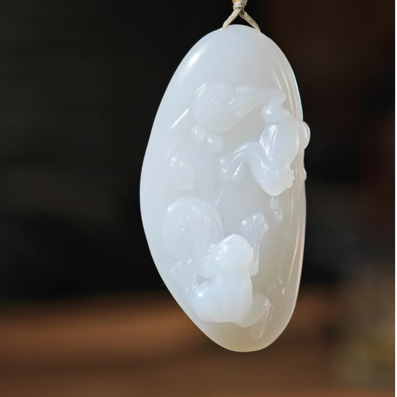 米达姐【米达姐和田玉】米达料荷塘月色——手工精雕