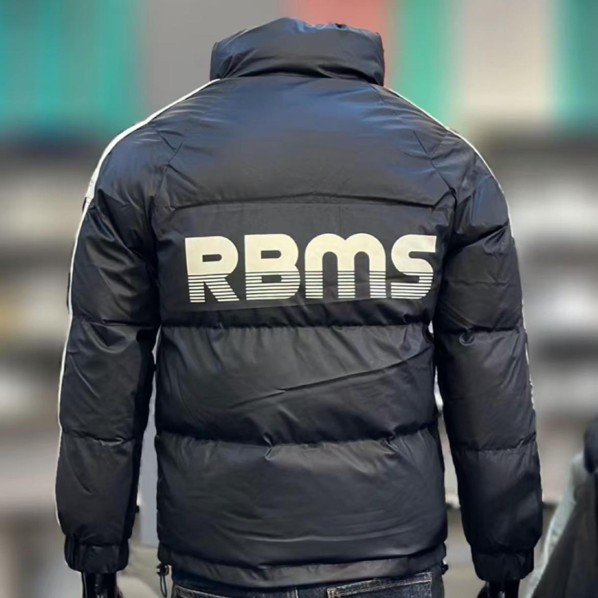 字母印花加厚保暖羽绒服男修身立领青年夹克上衣白鸭绒男士外套潮