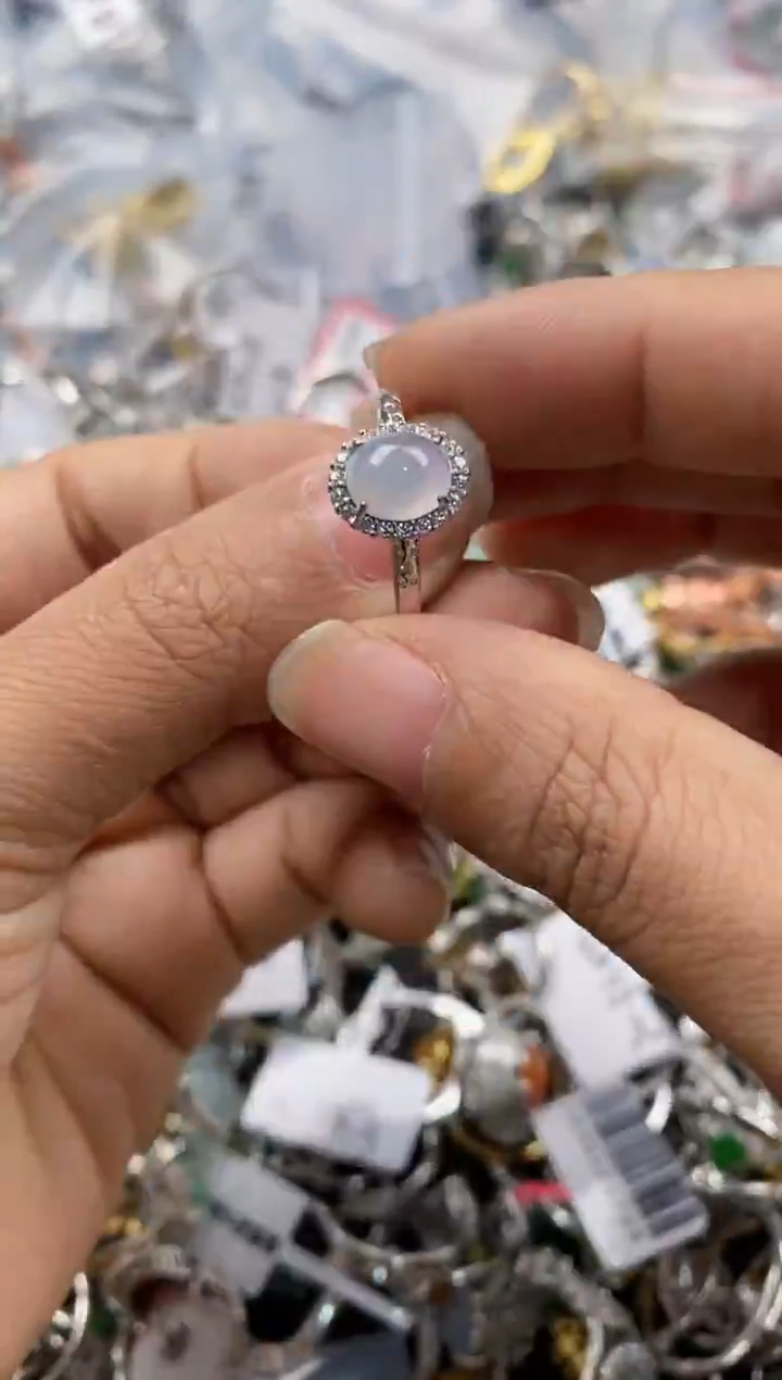 银S925镶嵌戒指翡翠666---4