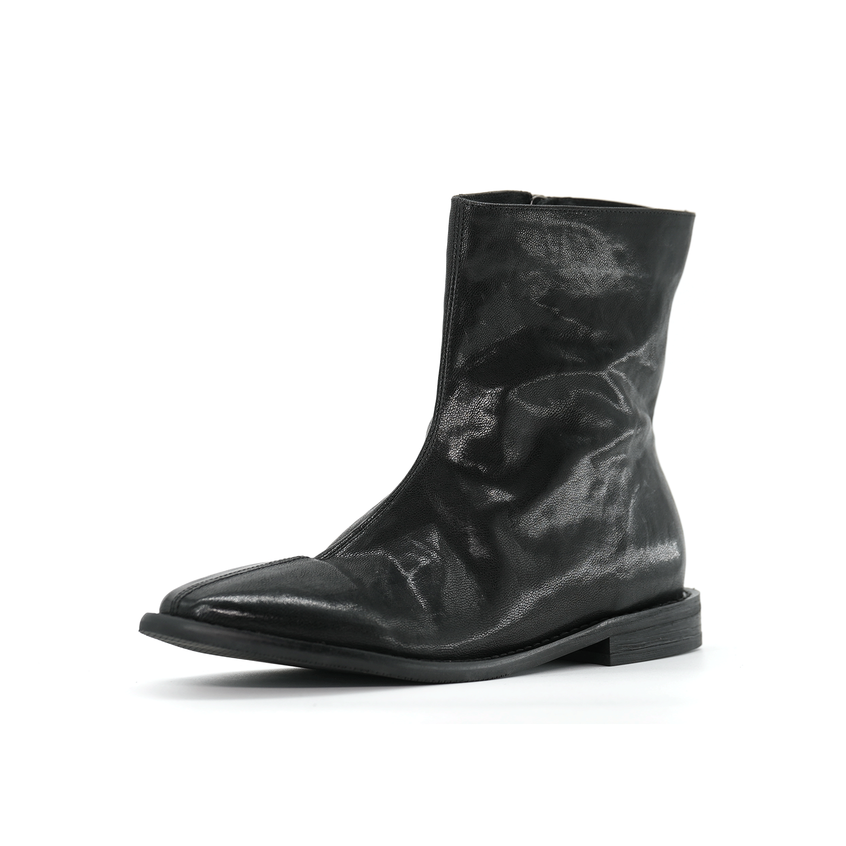 【小刚懂鞋】2025秋冬新款马皮短靴女韩版显高显腿长真皮女靴007-23