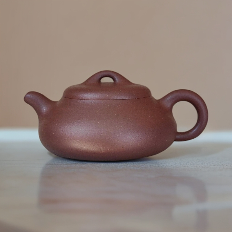 紫砂壶途器自营·佶瓢二式·原矿底槽青180ml宜兴紫砂半手工茶壶