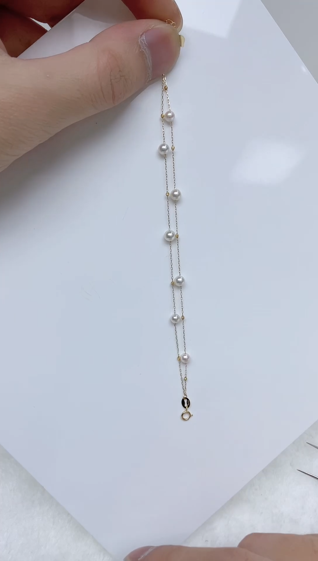 18K金镶嵌海水珍珠手链海水珍珠手链