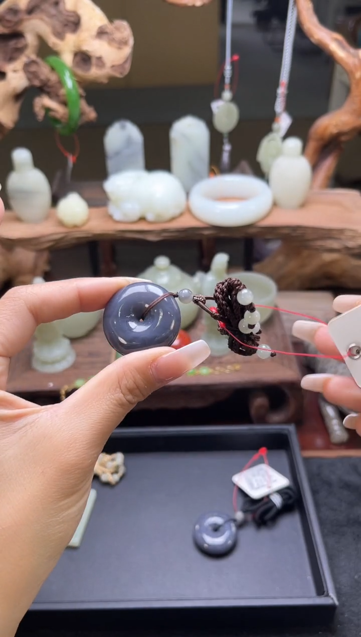 【闪购商品】和田玉吊坠未镶嵌青海烟紫平安扣9003392