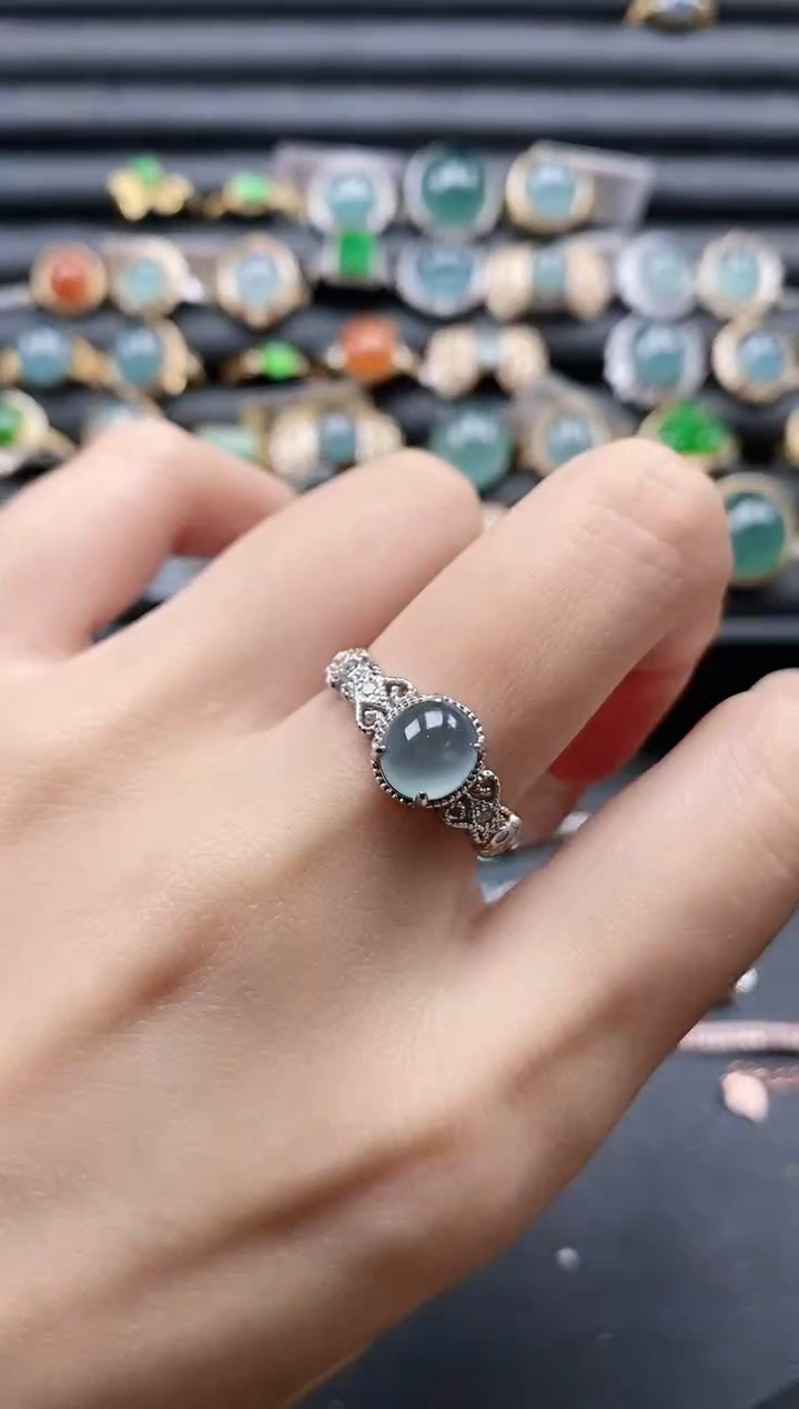 【闪购商品】翡翠戒指银S925镶嵌1111