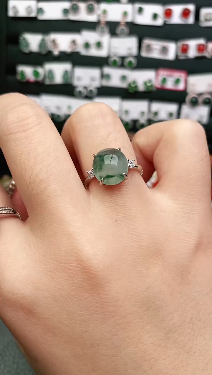 【闪购商品】翡翠戒指银S925镶嵌戒指