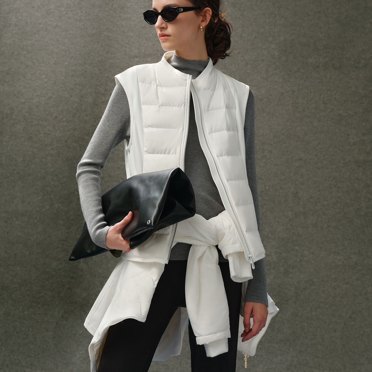 【例子姐专属】N°28秋冬薄款立领女修身型保暖羽绒服马甲8955A1Y932